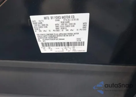 2015 Ford Explorer Xlt из США, поврежденный, VIN 1FM5K7D83FGC39644